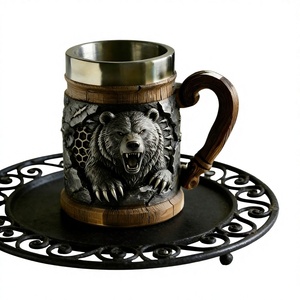 Jarra de Cerveza Pintada a Mano con Diseño Creativo de Oso Grizzly Norteamericano, Decoración para Bar en Casa, Regalo para Hombres - Product Image 3
