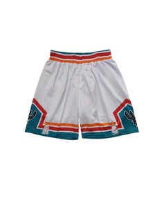 Pantalones Cortos de Baloncesto Bordados de la Mejor Calidad, Edición Ciudad de San Antonio Blancos 2014/22 - Product Image 3