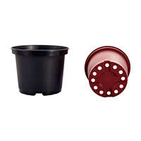 Pot de fleurs en plastique résistant aux intempéries avec trou de drainage |   Pot de jardinage noir durable et écologique pour les fleurs et les légumes de la maison