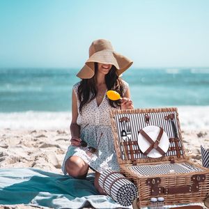 Dã Ngoại giỏ với chăn và Túi rượu vang cho 2 wicker Dã Ngoại thiết lập với cách điện lót túi lạnh cản trở cho cắm trại - Product Image 5