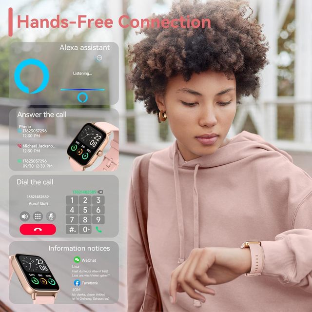 2024 Newest Smart Watch for Men&Women,Alexa Built-in,Stable Bluetooth Call,Heart Rate/SpO2/Sleep Monitor,Fitness Watch