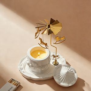 Bougie en cire de soja artisanale à l'aromathérapie, design carrousel, ornements de niche raffinés, pour anniversaire, Thanksgiving, Noël, cadeau pour filles, en barres - Product Image 4