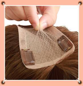 サロン品質3X 5インチシルクベース短くない髪薄め自然な見た目本物のブロンド人毛トッパー女性用高速船 - Product Image 1