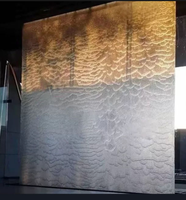 Mur d'eau décoratif en maille d'acier inoxydable tissée sur mesure, style moderne, cascade fluide, écran d'intérieur pour hôtel