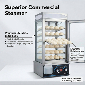 Oferta Caliente: Máquina Eléctrica Comercial de Acero Inoxidable Ecológica para Calentar y Exhibir Alimentos, Vaporera de Bao Bun, Precio al por Mayor - Product Image 3