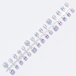 Lot de 30 faux ongles autocollants pour enfants, motifs chat mignon, pour nail art, pointes d'ongles sûres - Product Image 3