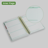 Planificateur mensuel hebdomadaire quotidien de professeur de leçon de spirale de bobine simple d'impression personnalisée