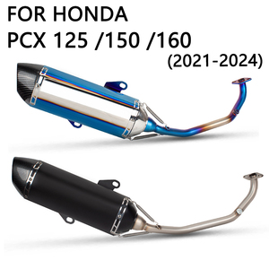 Pot d'échappement <span class=keywords><strong>sport</strong></span> R77 pour Honda PCX <span class=keywords><strong>125</strong></span> 150 160 PCX125 PCX160 2021-2024 Système complet en acier inoxydable bleu Kit de modification - Product Image 1