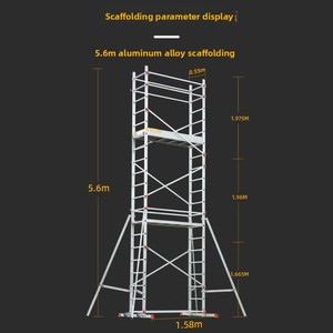 Magdoli Hợp Kim Nhôm Một Khung Hộ Gia Đình Giàn Giáo Thang Di Động Leo Núi Nền Tảng Cho Kỹ Thuật Trang Trí Gấp - Product Image 5