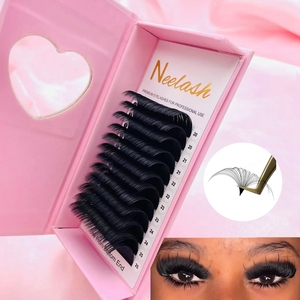 Extensions de cils individuelles en velours cachemire, fibre PBT coréenne, 17 mm, faites à la main, fournitures pour extensions de cils, plateau de cils noir mat, extensions de volume - Product Image 2