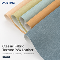 Lámina de Cuero Sintético PVC con Textura de Tela Clásica, Resistente a los Arañazos, Rollo de Rexine Sintético, Panel de Pared para Hotel, Tapicería, Material de Vinilo Sintético