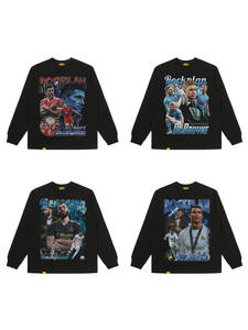 Camiseta de Manga Larga Holgada Estilo Americano con Estampado de <span class=keywords><strong>Estrellas</strong></span> del Fútbol para Hombre - Ronaldo, Neymar, Haaland, Algodón - Product Image 4