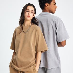 YX OEM Özel Asit Yıkama Tişört Erkek Oversize Pamuklu Tişört Vintage Sokak Giyim Logolu Baskılı Tişört Rahat Kesim Bol Krop Tişört - Product Image 5