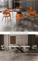 Chaise de salle à manger pour usage domestique, moderne, simple et légère, chaise de loisirs de luxe pour café commercial, en cuir de vache importé de première qualité