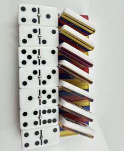 Jeu de dominos double six personnalisé avec drapeau du Venezuela et toupies métalliques - Tuiles de dominos double face pour les soirées de jeux en famille - Product Image 2