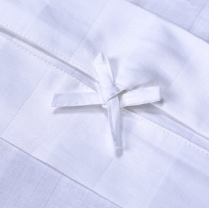Bộ ga trải giường và ga trải giường có dây thun màu trắng khách sạn, chất liệu satin cotton pha 50/50 - Product Image 3