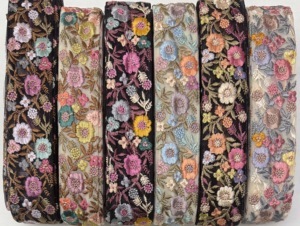 Nueva colección, diseño de moda, bordado de flores, recorte de encaje, ajuste de encaje de malla suave para vestido de mujer, bordado de ropa - Product Image 2