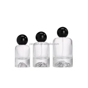 30ml 50ml 100ml thick bottom clear glass perfume bottels with aluminum pump cap