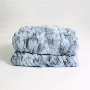 Lujo doble capa cepillada felpa polar cálido esponjoso Super suave Tie Dye Faux Fur RabbitThrow mantas <span class=keywords><strong>para</strong></span> invierno - Product Image 4