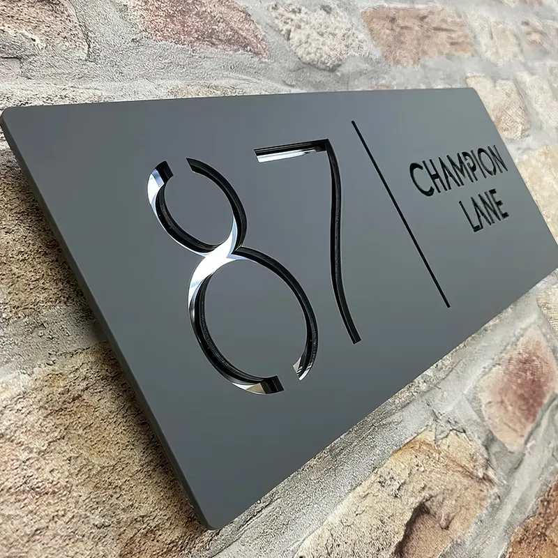 Individuelle Hotel-Türschilder Nummer Appartment Hotel beleuchtete led-Schild Metall Hausnummern