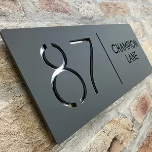 Customized Hotel Door Plates Number Apartment Hotel Lighted Led Plaque Sign Metal House Numbers