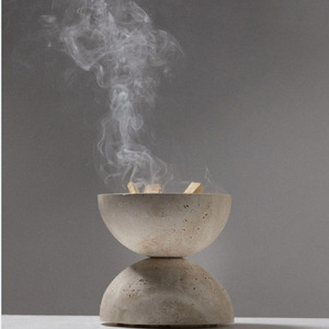 Bán Buôn Tự Nhiên Đánh Bóng Travertine Đá Phật Hương Burner Arabic Trang Trí Mini Đá Bóng Cho Ramadan Phòng Khách - Product Image 2