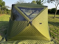 Tente de camping et sauna Warmfire étanche toutes saisons, type étendu, une chambre, en tissu Oxford triple, pour 6-8 personnes, idéale pour la pêche sur glace et l'hiver (plus de 3000 mm)
