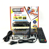 جهاز استقبال أقمار صناعية OMOVO TV عالي الدقة 1080P مع غلاف بلاستيكي ومعدني، يدعم DVB-S2 وH.265 وMultistream مع شريحة GX6605H