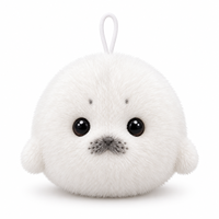 Porte-clés en peluche phoque moelleux, jouet animal marin mignon, poupée phoque souple en peluche, breloque de sac à dos pour enfants et filles, cadeau