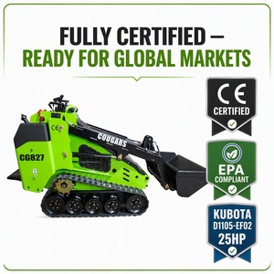Mini-chargeuse sur chenilles diesel COUGARS CG827 25HP Kubota D1105 CE EPA avec débroussailleuse pour l'élimination des arbustes et des <span class=keywords><strong>ronces</strong></span> - Product Image 3