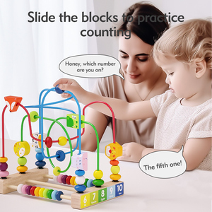 Juguetes Sensoriales <span class=keywords><strong>de</strong></span> Madera Montessori para Niños <span class=keywords><strong>de</strong></span> 1 a 2 Años, <span class=keywords><strong>Laberinto</strong></span> <span class=keywords><strong>de</strong></span> Cuentas Geométricas y Animales Educativos - Product Image 4