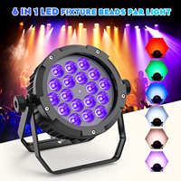 6 projecteurs PAR LED 18x10W IP65 RGBWA+UV étanches avec flight case pour scène, discothèque, DJ, bar, performance