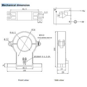 Hội trường TR2231B-LKH24 cảm biến hiện tại 1000A AC/4-20mA DC 40.5 mét lỗ đường kính hội trường cảm biến cho tĩnh chuyển đổi cho động cơ DC ổ đĩa - Product Image 2