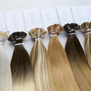 Wholesale Top Quality 22 24 26 28 Inches Keratin Bonds Virgin Unprocessed Slavic Double Drawn Natural Russian Hair Extensions