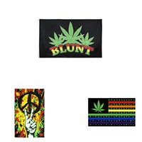 Groothandel 100% Polyester 3x5ft Voorraad Indianen Thuis Kroon Blunt Houd Kalm Legalize Rook Graffiti Regenboog Weed Rasta Vrede Vlag