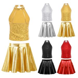 ชุดเต้นสำหรับเด็กอายุ6-16ปีชุดเชียร์ลีดเดอร์ชุดเชียร์ลีดเดอร์ของเด็กผู้หญิงชุดเต้นรำแจ๊สชุดการแสดงร่วมสมัย - Product Image 1