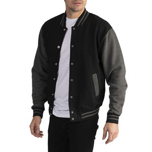 Chaqueta con letras de béisbol bordada personalizada 2025 para hombre, estilo callejero, cuello levantado fino, Mangas de cuero, chaquetas para hombre - Product Image 4