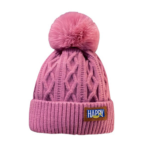 Warm Winter Knitted <b>Hats</b> Custom logo Cold Resistant Winter Thickened <b>Pom</b> <b>Pom</b> Winter <b>Hats</b> - Product Image 1