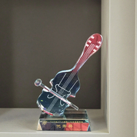 Trophée en cristal sur mesure, instrument de musique violon, design gravé sablé, thème sportif, logo gravé, cadeau d'affaires, coffret cadeau