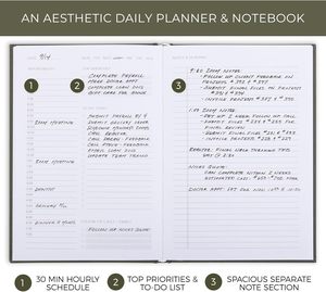 Haute qualité sur mesure lin lié tissu relié couverture rigide A5 auto-soin bien-être Notes et plans Journal blocs-notes - Product Image 5