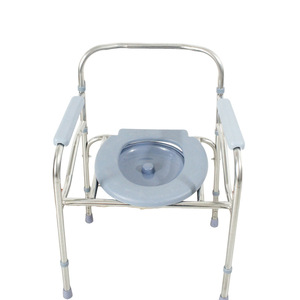 Chaise de toilette électroplaquée, pliable, robuste, pour personnes âgées et femmes enceintes - Product Image 1