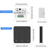 Interrupteur à télécommande sans fil RF433, contrôleur intelligent de type 86 facile à installer pour la maison