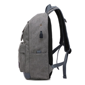 Sac à dos personnalisé en toile avec port USB pour écouteurs, idéal pour les collégiens et lycéens – Vente en gros - Product Image 6
