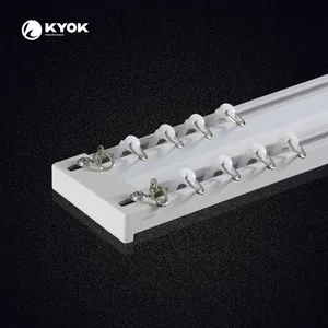 Kyok Fabriek Groothandel Dubbele Plafond Gordijn Track Aluminium Verzonken Gordijn Track Voor Huis Aluminium Gordijn Rails