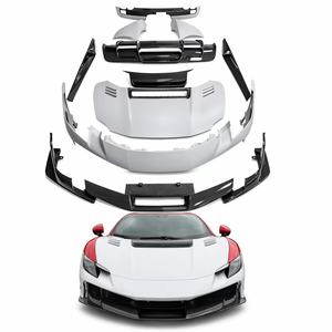 Kit carrosserie en fibre de carbone sèche style 296 Speciale pour <span class=keywords><strong>Ferrari</strong></span> 296, comprenant pare-chocs avant modifié, capot moteur, diffuseur arrière et aileron arrière - Product Image 1