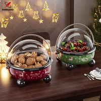 Plateau à fruits en plastique Xinhang pour la maison et la cuisine, boîte de rangement pour bonbons et fruits robuste, anti-poussière, panier de rangement pour fruits et noix de bureau