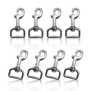 Mosquetón de gancho giratorio de correa de perro industrial de acero inoxidable con enlace de conexión y acabado anodizado para acampar y Mascotas - Product Image 6