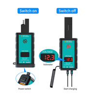 Cargador de Teléfono para Motocicleta WUPP Impermeable de 12v con Puerto USB de Carga Rápida USB+Tipo-C y Voltímetro
