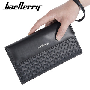 Baellerry Men's Long <b>Wallet</b> 7 Inch Braided Stitching Black Credit Card <b>Holder</b> Everyday Use - Product Image 5