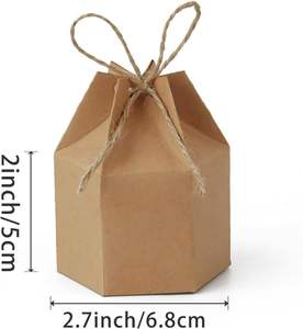 Mini Cajas de Regalo de Papel, Caja de Embalaje Hexagonal de Papel Kraft con Cordel, Envoltura de Regalo para Dulces, Chocolates, Bodas y Fiestas - Product Image 3